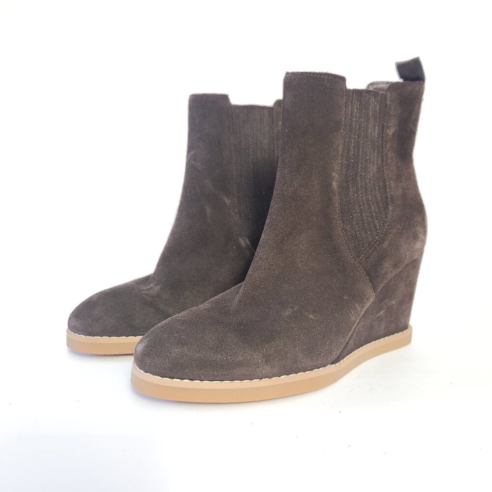 Splendid Wanda Brown Suede Chelsea Wedge Boots Size 9